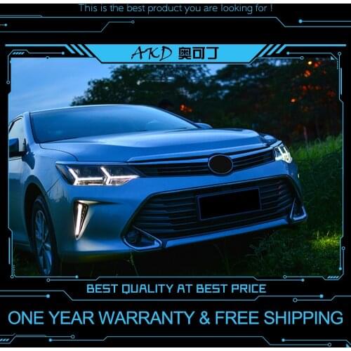 AKD tuning cars Headlight For Toyota Camry 2015-2017 Headlights LED DRL Running lights Bi-Xenon Beam Fog lights angel eyes Auto