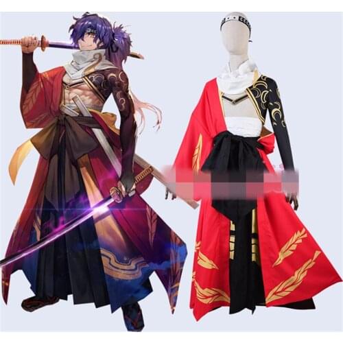 Anime Cosplay Costume Fate/Grand Order FGO Third Order Okada Izo Swordsman Warrior Gothic Style Dress Z