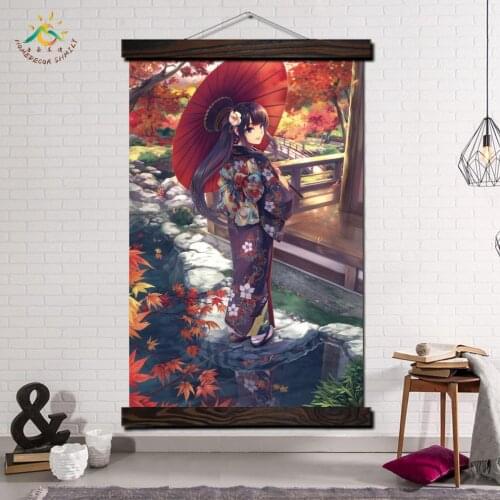 Anime Gray Haired Female Wall Art Canvas Prints Painting Frame Scroll Painting Hanging Poster Decorative Picture Art Print Wall