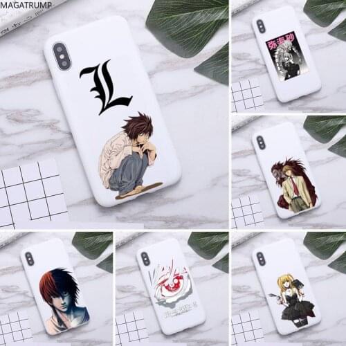 Anime Death Note Phone Case for iPhone 12 mini 11 Pro Max X XR XS 8 7 6s Plus Candy white Silicone cover