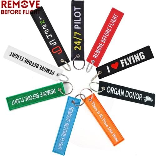 Remove Before Flight Airworthy Key Chains Embroidery Keyring Chain for Pilot Key Tags OEM Key Chains for Cars Fashion Jewelry