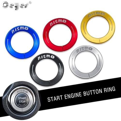 Ceyes Car Aluminum Alloy Engine Start Switch Circle Styling Accessories Case For Nissan Nismo Qashqai X-Trail Sticker Ring Cover