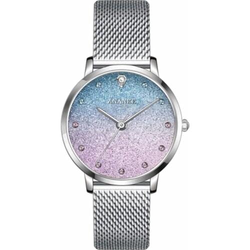 Silver Women Wristwatches Girl Bracelet Luxury Magnetic Starry Sky Lady Wrist Watch Mesh Female Watches Reloj Women Quartz Watch