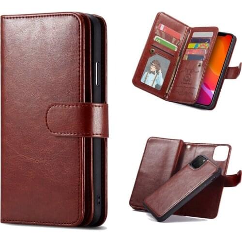 Lancase For Galaxy S21 Plus Ultra Case Leather Magnetic Detachable 9 Cards Slots Wallet Case For Galaxy S20FE S20 Plus Ultra S10