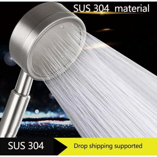 304 Stainless steel shower head holder with filter high quality steel shower head set with 1.5m hose matel bathroom shower head