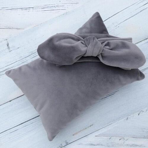 Baby Photography Props Velvet Pillow Hair Band Sets Infant Photo Auxiliary Props Pillow Newborn Photo Shoot Accessories