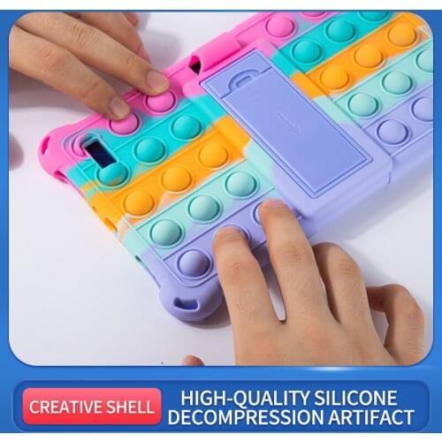 Kids Cover for Samsung Galaxy Tab A 8.0 2019 Case SM-T290 T295 T297 Toys Silicone Rainbow Tablet Cover with Shoulder Strap+ Pen