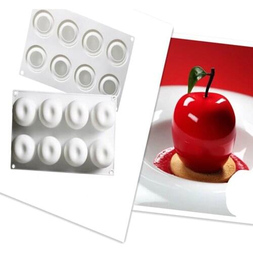 8 Hole Apple Cake Mould Silikonform Fruit Moule Flower Silicone Mold For Baking Frozen Fondant Dresser Bread Mousse Bakeware