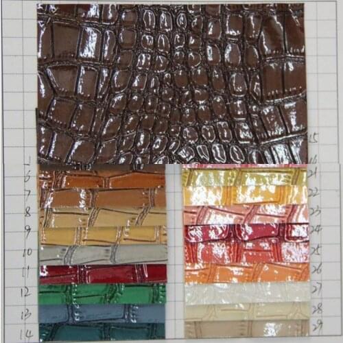 High quality crocodile leather PU fabric luggage metal shiny crocodile grain leather crocodile pattern material free shipping