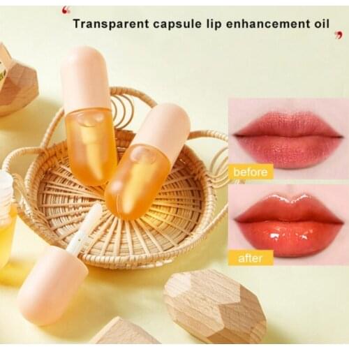 Crystal Lip Gloss Capsule Lip Plumper Oil Shiny Clear Lip Oil Moisturizing Women Lip Balm Makeup Lip Tint Cosmetics