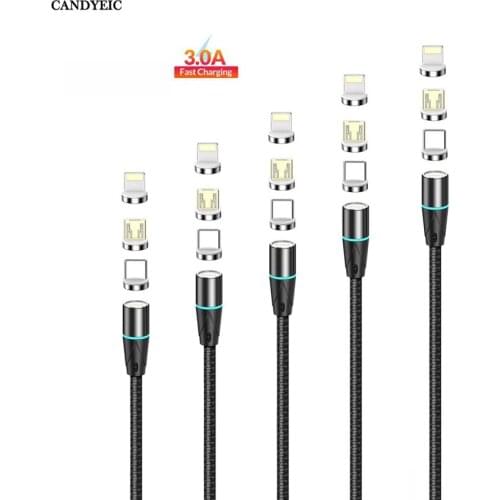 CANDYEIC Type C Magnetic cable for Xiaomi Mi Mi 10T 5G Charger Data USB Charging type c cable magnet charger