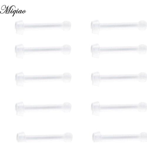 Miqiao Hot Sale Invisible Nose Nail Transparent White Soft Straight Rod Nose Ring Puncture Hypoallergenic Body Jewelry