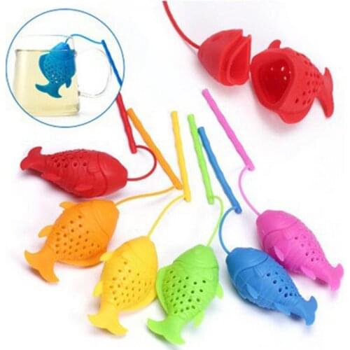 Cute Fish Shaped Tea Infuser Reusable Silicone Tea Strainer Loose Leaf Tea Filter Perforated Tea Strainer Filter Infuser Tools