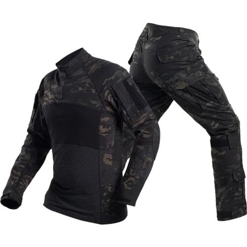 Military Mens Camouflage Tactical Suits Long Sleeve Cotton Breathable Combat Set Men Training Airsoft Clothing Shirt Ar Pants