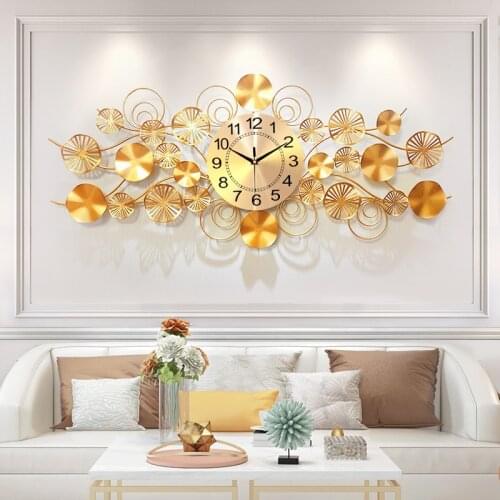 Living room decoration wall clock modern design Wall clock household living room luxury creative TV background wall decoration