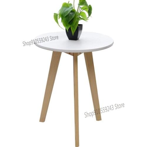 Nordic Small Round Table Balcony Small Coffee Table Simple Leisure Living Room Sofa Side Table Solid Wood Negotiation Small Tabl