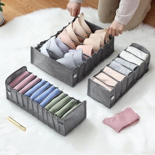 Underwear Bra Organizer Storage Box Drawer Closet Foldable Divider Boxes For Underwear Scarves Socks Bra Clothes Finishing Tools