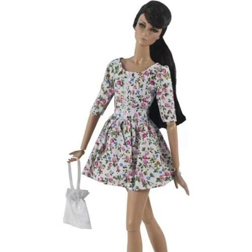 11.5" Fashion Flower Countryside Floral Doll Dress For Barbie Clothes Princess Party Gown Evening Dresses 1/6 BJD Accessories