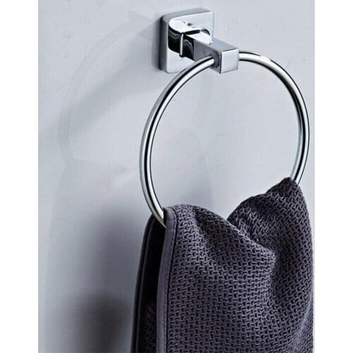 Portable Towel Racks Round Aluminium Towel Holder Rings Wall Mounted andToilet Paper Holder Bathroom Accessories Anti-Rust