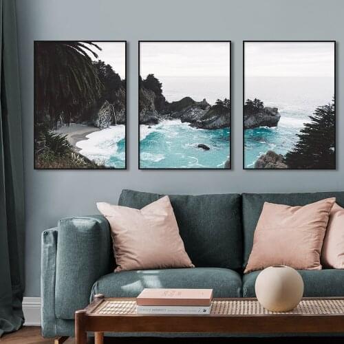 Coast Sea Island Landscape Poster Wall Art Picture Nature Paintings Canvas Print Nordic Home Interior Decoration For Living Room