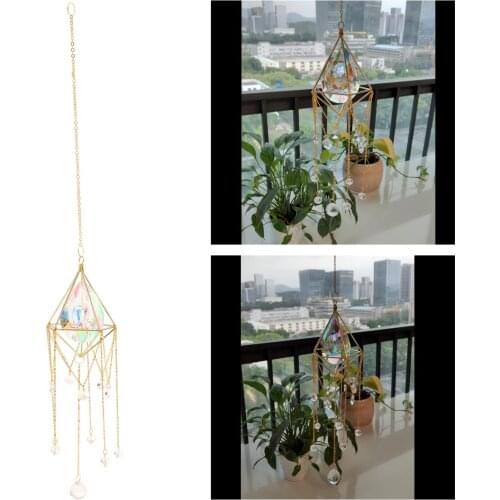 Rainbow Hanging Crystal Wind Chime Pendant Home Decor