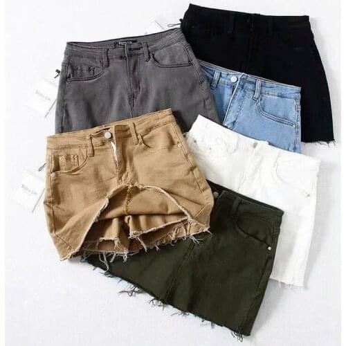 Donsignet Summer Fashion Shorts Jeans Feminino Slimming Show High Elasticity Torn Edges Jeans Woman Jeans Push Up Taille Haute