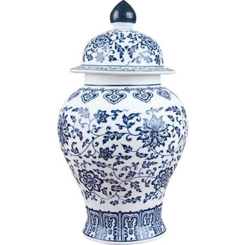 Jingdezhen antique porcelain blue and white general tank cans tea jar storage tanks