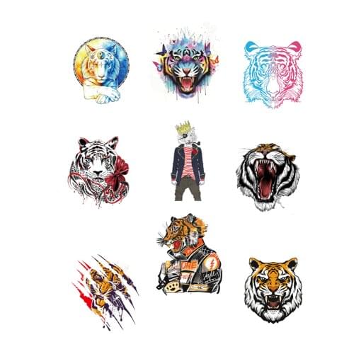 Clothing thermoadhesive patches cowboy tiger Patches for clothes Multi colored tiger stripes for jeans