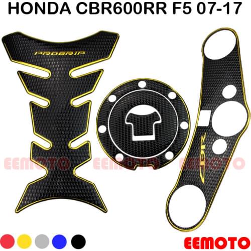 Motorcycle Tank Pad Triple Tree Top Clamp Upper Front End Decals Stickers For HONDA CBR 600RR CBR600RR F5 07-12 13 14 15 16 17