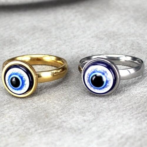 Goth Evil Eye Rings for Women Metal Punk Hip Hop National Simple Charms Rings Jewelry Friendship Gifts 90s Style Party New
