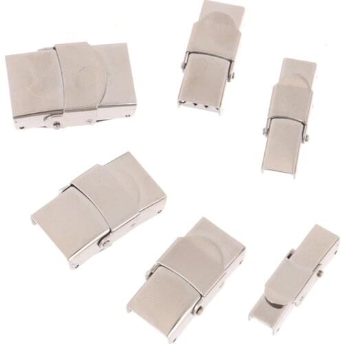 10pcs Stainless Steel Clasp Crimp Jaw Hook Watch Band Clasp For Leather Silicone Bracelet Jewelry Making DIY Connect Lace Buckle