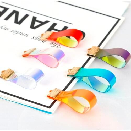 10x35mm PVC sequin 10Pcs/Lot Clear Charm Pendants Jewelry Findings Charms DIY Fashion Earrings Pink Brown Orange Red Green Color