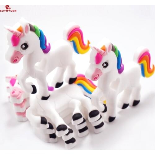 20PCS BPA Free Silicone Beads Unicorn Teether DIY Teething Pendant Necklace Sensory Toy Accessories Food Grade Baby Teethers