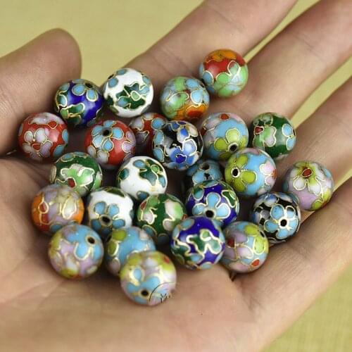 3pcs Polished Cloisonne Enamel Colorful 12mm Beads DIY Earrings Necklace Bracelets Jewellery Making Findings Charms Accessories