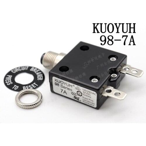 3Pcs Taiwan KUOYUH 98 Series-7A Overcurrent Protector Overload Switch