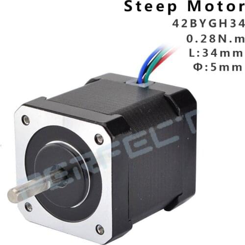 42BYGH34 Nema17 0.28N Stepper Motor 42 motor Nema 17 motor 42BYGH 1.7A motor 4-lead for 3D printer 34mm