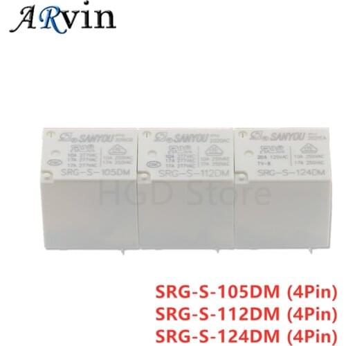 5PCS/Lot 100%Original New SANYOU SRG-S-105DM SRG-S-112DM SRG-S-124DM 17A 4PIN 5VDC 12VDC 24VDC POWER Relay