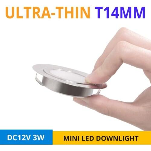 50pcs/lot Ultrathin DC12V Mini 3W LED Downlight IP65 Bathroom Shower Room Recessed Ceiling Spot Lamp Hole-cut D55mm