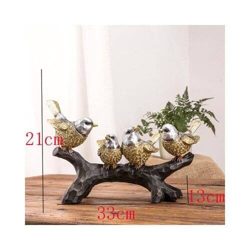 American bird furnishes home home decoration living room tree branches bird crafts wine cabinet porch resin animal creative sma