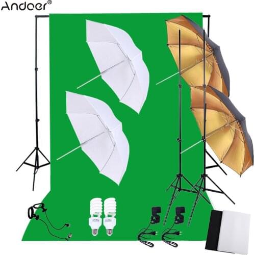 Andoer Professional Photography Photo Studio Lighting Kit 45W 5500K Daylight Studio Bulbs Photo Video Equipment Softbox Set