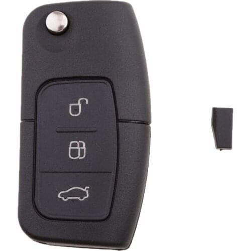 Car 3-Button Key Case Cover Fob Chip Replacement For Ford Fusion Fiesta
