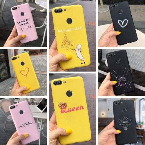 For Huawei P smart FIG-LX1 Case Couples Cartoon Lovely Heart Painted Silicone Cover For Huawei P smart 2019A POT-LX1 Cases Funda