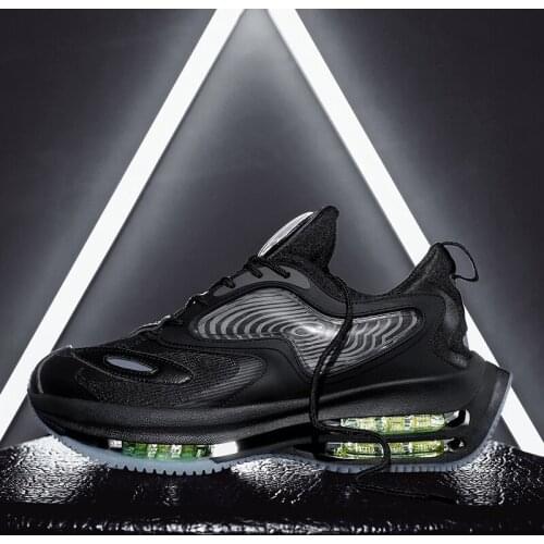 Double Layer Air Cushion Running Shoes for Men Outdoor Training Sneakers Shock Absorption Sports Tennis Breathable Mesh Shoes
