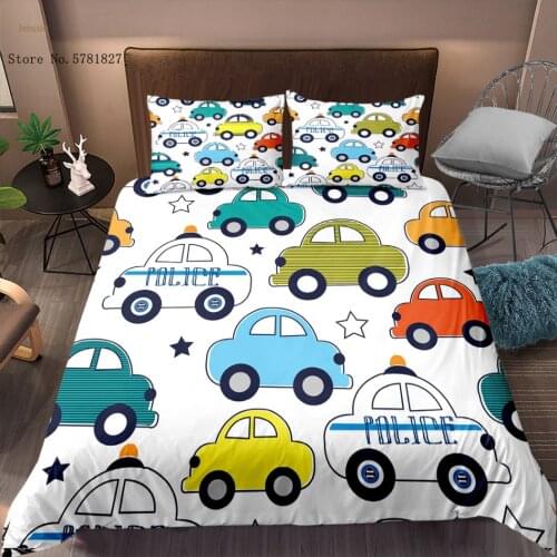 2/3 Pieces Car Sailboat Bedding Set Motorcycle Bike Truck Duvet Cover Cartoon Transportation Bed Quilt Cover Decor (No Sheets)
