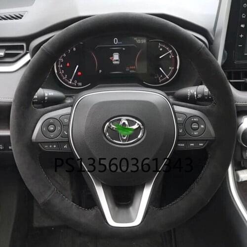For Toyota Corolla Camry Avalon IZOA Highlander Levin Crown Prado CHR RAV4 Veranda Hand-stitched leather steering wheel cover