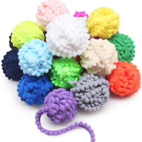 Mixed 40yds10mm Width Small PP Ball Lace Ribbon Tassel Trim Sewing Accessory Clothing Pillow Tablecloth Curtain Decoration DIY