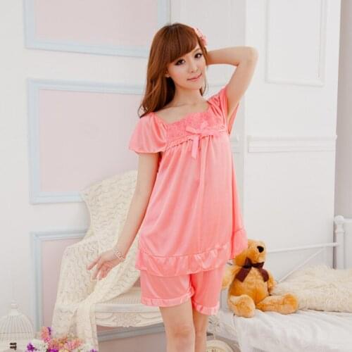 Summer spring womens lace home wear womens shorts sexy Pajama suit