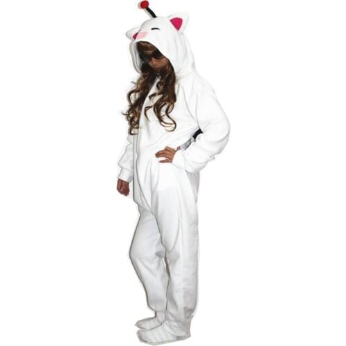 Moogle MOG Adult Costume Cartoon Animal Cosplay Kigurumi Onesies Pajamas Jumpsuit for Halloween Christmas Party