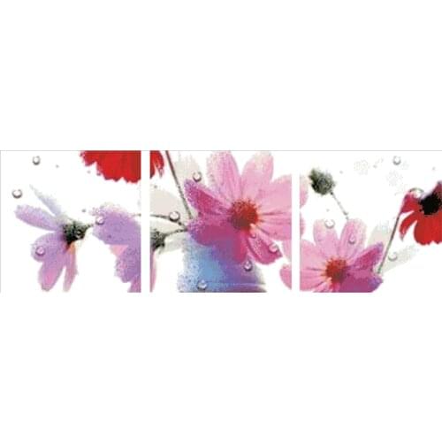 Multi pictures Pink Margaret flower cross stitch kit cotton thread embroidery flower DIY handmade needlework set wall home decor