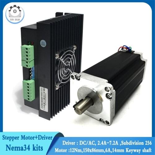 12N.m 6A Nema34 Stepper Motor Driver Kit DC/AC Motor Driver 7.2A 256 Subdivision for 3D printer CNC Machine Nema34 Step Motor